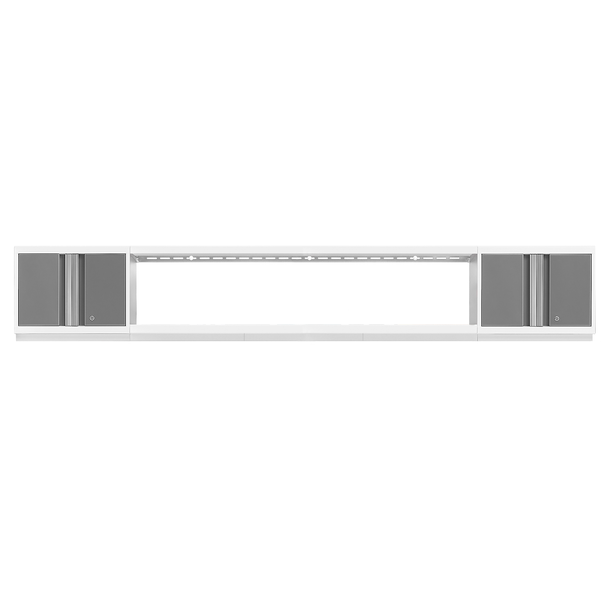 NewAge Products, Bold Series White Steel Garage Wall Cabinet Set, Width 120 in, Height 19.58 in, Depth 12 in, Model# 54858
